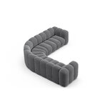 Symmetrical corner sofa 'lupine' grey, velvet
