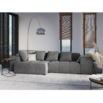 Угловой диван марго, 4-местный (микадони хоум), серый, бархат, двусторонний