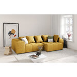 Corner sofa margo, 4-seater (micadoni home) yellow, structured fabric, reversible