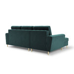 Moghan kampinė sofa, 4 vietų (micadon home) benzininis, aksominis, auksinis metalas, kairėje