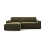 Corner sofa bed (jodie) green, velvet, left