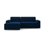 Corner sofa bed (jodie) royal blue, velvet, left