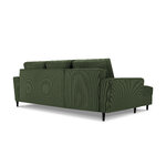 Moghan kampinė sofa, 4-vietė (micadoni home) buteliukas žalia, aksominė, juodo buko mediena, kairėje