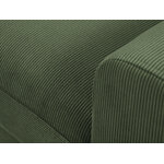 Moghan kampinė sofa, 4-vietė (micadoni home) buteliukas žalia, aksominė, juodo buko mediena, kairėje