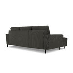 Moghan corner sofa, 4-seater (micadoni home) black, velvet, black beech wood, left