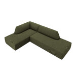 Kampinė sofa rubino (1), 4-vietė (micadon home) žalia, aksominė, kairė