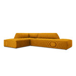 Kampinė sofa rubino (1), 4-vietė (micadon home) geltona, aksominė, kairė