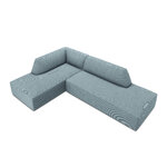 Kampinė sofa rubino (1), 4-vietė (micadon home) šviesiai mėlyna, aksominė, kairė