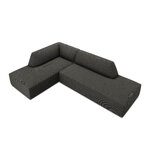 Corner sofa ruby (1), 4-seater (micadon home) dark gray, velvet, left