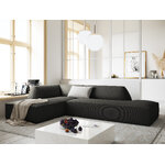 Corner sofa ruby (1), 4-seater (micadon home) dark gray, velvet, left