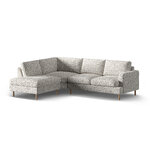 Угловой диван «Алия» бежевый меланж, структурированная ткань, левый