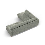 Угловой диван «Алия», мохово-зелёный меланж, структурированная ткань, левый