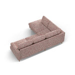 Угловой диван «Алия», розовый меланж, структурированная ткань, левый