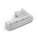 Угловой диван «Алия» светло-серый меланж, структурированная ткань, левый