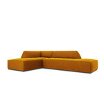 Kampinė sofa rubino (1), 4-vietė (micadon home) geltona, aksominė, kairė