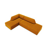 Kampinė sofa rubino (1), 4-vietė (micadon home) geltona, aksominė, kairė