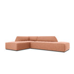 Kampinė sofa rubino (1), 4-vietė (micadon home) rožinė, aksominė, kairė