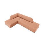 Kampinė sofa rubino (1), 4-vietė (micadon home) rožinė, aksominė, kairė