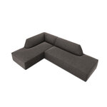 Kampinė sofa rubino (1), 4-vietė (micadon home) tamsiai pilka, aksominė, kairė