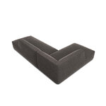 Kampinė sofa rubino (1), 4-vietė (micadon home) tamsiai pilka, aksominė, kairė