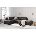 Kampinė sofa rubino (1), 4-vietė (micadon home) tamsiai pilka, aksominė, kairė