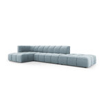 Modular corner sofa &#39;serena&#39; light blue, velvet, left