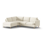 Угловой диван «Алия» бежевый, бархат, левый