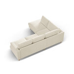 Угловой диван «Алия» бежевый, бархат, левый