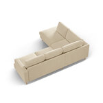 Угловой диван «Алия» тёмно-бежевый, бархат, левый