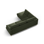 Угловой диван «Алия», мохово-зелёный меланж, бархат, левый