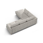 Угловой диван «Алия» бежевый меланж, структурированная ткань, левый