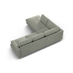 Угловой диван «Алия», мохово-зелёный меланж, структурированная ткань, левый