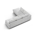 Угловой диван «Алия» светло-серый меланж, структурированная ткань, левый