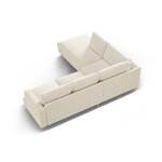 Угловой диван «Алия» бежевый, бархат, левый