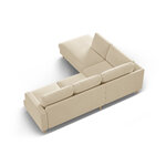 Угловой диван «Алия» тёмно-бежевый, бархат, левый