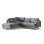 Corner sofa &#39;aliya&#39; grey, velvet, left