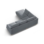 Corner sofa &#39;aliya&#39; grey, velvet, left