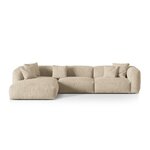 Corner sofa (martina) light beige, velvet, left