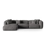 Corner sofa (martina) gray, velvet, left