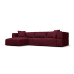 Kampinė sofa &#39;tyra&#39; bordo, struktūrinio audinio, kairė