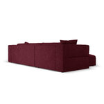 Kampinė sofa &#39;tyra&#39; bordo, struktūrinio audinio, kairė