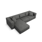 Kampinė sofa &#39;tyra&#39;, tamsiai pilka, struktūrinio audinio, kairė