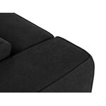 Kampinė sofa &#39;tyra&#39; juoda, struktūrinio audinio, kairė