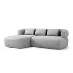 Угловой диван «Дженни», серебристый, шенилл, левый