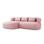 Угловой диван «Дженни» розовый, шенилл, левый