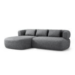 Corner sofa &#39;jenny&#39; dark grey, chenille, left