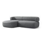 Corner sofa &#39;jenny&#39; dark grey, chenille, left