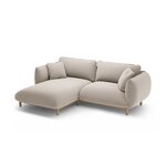Corner sofa &#39;ada&#39; light beige, velvet, left