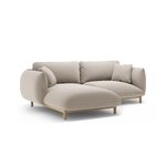 Corner sofa &#39;ada&#39; light beige, velvet, left
