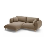Corner sofa &#39;ada&#39; light brown, velvet, left